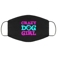 Load image into Gallery viewer, Designs by MyUtopia Shout Out:Crazy Dog Girl Humor Adult Fabric Face Mask with Elastic Ear Loops,3 Layer Fabric Face Mask / Black / Adult,Fabric Face Mask
