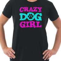 Load image into Gallery viewer, Designs by MyUtopia Shout Out:Crazy Dog Girl Ladies&#39; 100% Cotton T-Shirt
