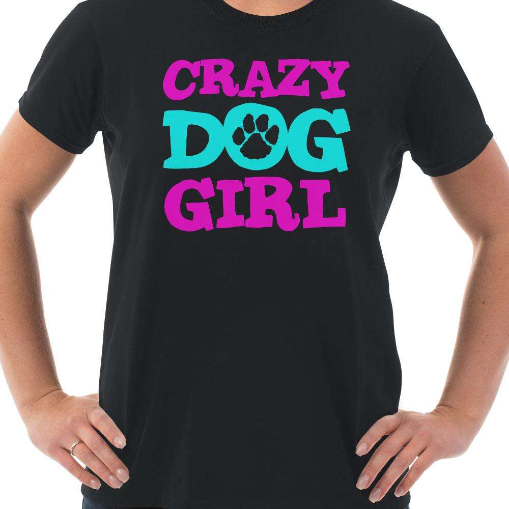 Designs by MyUtopia Shout Out:Crazy Dog Girl Ladies' 100% Cotton T-Shirt