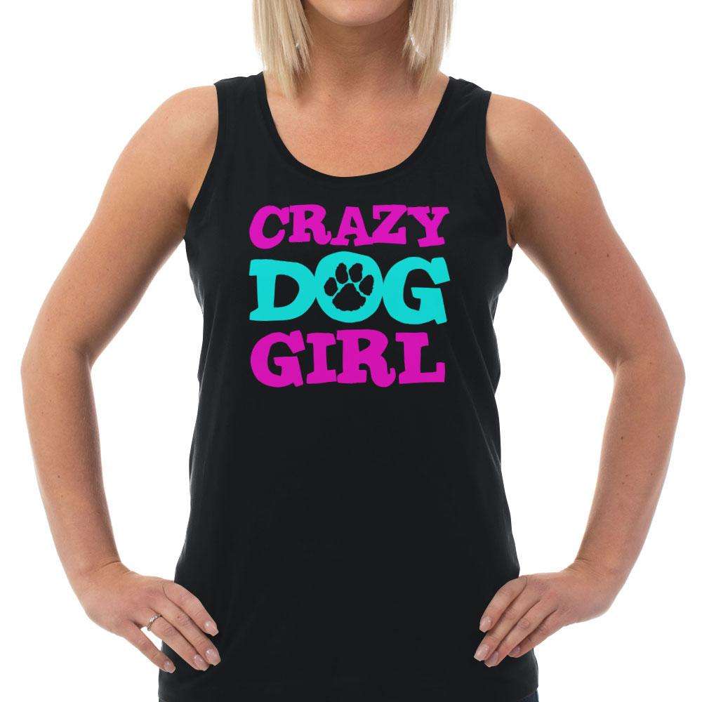 Designs by MyUtopia Shout Out:Crazy Dog Girl Ladies Tank Top