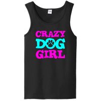 Load image into Gallery viewer, Designs by MyUtopia Shout Out:Crazy Dog Girl Ladies Tank Top,Black / S,Tank Tops

