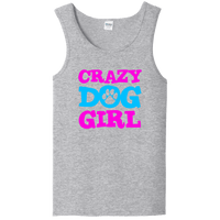 Load image into Gallery viewer, Designs by MyUtopia Shout Out:Crazy Dog Girl Ladies Tank Top,Athletic Heather / S,Tank Tops
