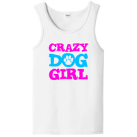 Load image into Gallery viewer, Designs by MyUtopia Shout Out:Crazy Dog Girl Ladies Tank Top,White / S,Tank Tops
