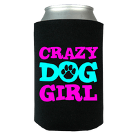 Load image into Gallery viewer, Designs by MyUtopia Shout Out:Crazy Dog Girl Neoprene Snuggle Can Wrap,OS / Black,Can Wrap
