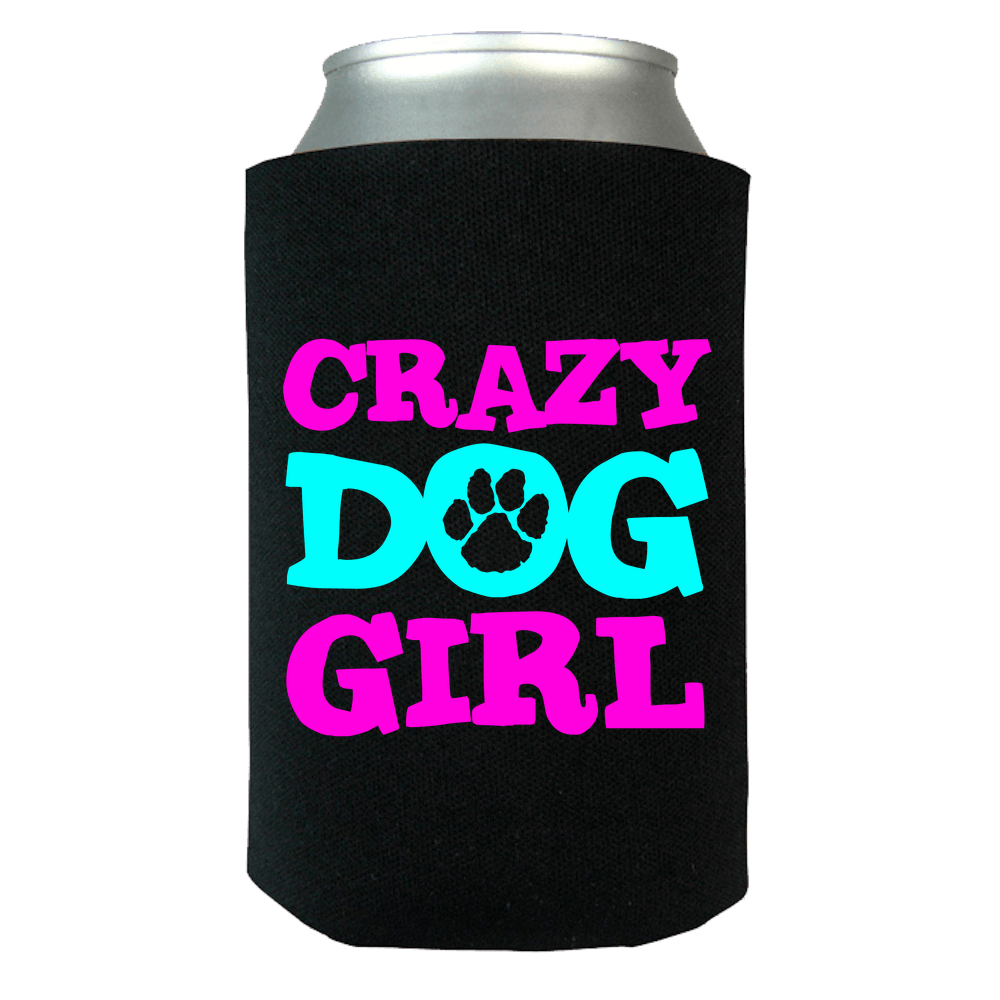 Designs by MyUtopia Shout Out:Crazy Dog Girl Neoprene Snuggle Can Wrap,OS / Black,Can Wrap
