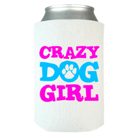 Load image into Gallery viewer, Designs by MyUtopia Shout Out:Crazy Dog Girl Neoprene Snuggle Can Wrap,OS / White,Can Wrap
