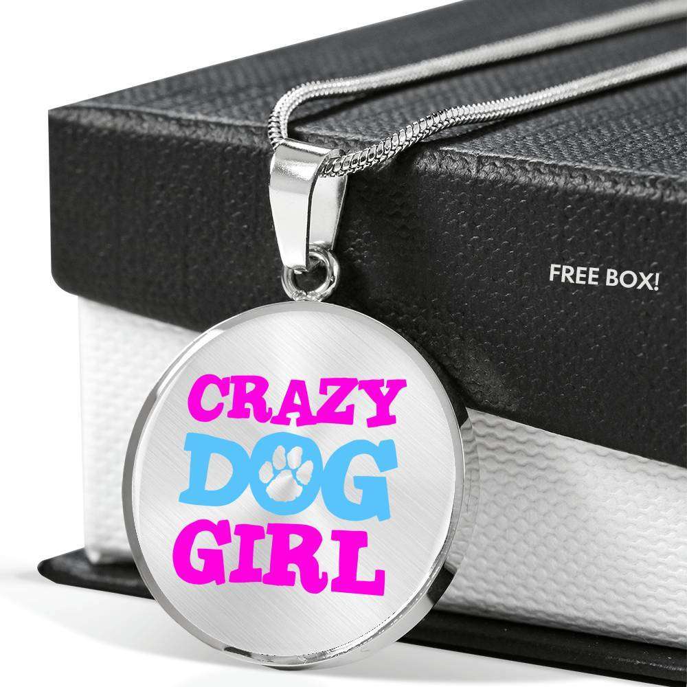 Designs by MyUtopia Shout Out:Crazy Dog Girl Personalized Engravable Keepsake Necklace