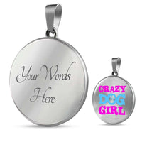 Load image into Gallery viewer, Designs by MyUtopia Shout Out:Crazy Dog Girl Personalized Engravable Keepsake Necklace,Silver / Yes,Necklace
