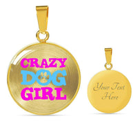 Load image into Gallery viewer, Designs by MyUtopia Shout Out:Crazy Dog Girl Personalized Engravable Keepsake Necklace,Gold / Yes,Necklace
