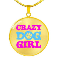 Load image into Gallery viewer, Designs by MyUtopia Shout Out:Crazy Dog Girl Personalized Engravable Keepsake Necklace,Gold / No,Necklace
