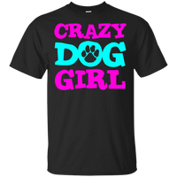Load image into Gallery viewer, Designs by MyUtopia Shout Out:Crazy Dog Girl Ultra Cotton T-Shirt,S / Black,Adult Unisex T-Shirt
