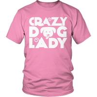 Load image into Gallery viewer, Designs by MyUtopia Shout Out:Crazy Dog Lady,Unisex Shirt / Pink / S,Adult Unisex T-Shirt
