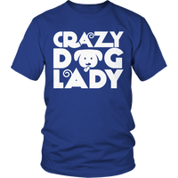 Load image into Gallery viewer, Designs by MyUtopia Shout Out:Crazy Dog Lady,Unisex Shirt / Royal Blue / S,Adult Unisex T-Shirt
