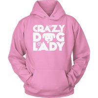 Load image into Gallery viewer, Designs by MyUtopia Shout Out:Crazy Dog Lady,Hoodie / Pink / S,Adult Unisex T-Shirt
