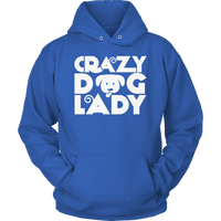 Load image into Gallery viewer, Designs by MyUtopia Shout Out:Crazy Dog Lady,Hoodie / Royal / S,Adult Unisex T-Shirt

