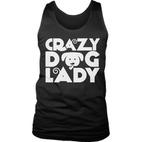 Load image into Gallery viewer, Designs by MyUtopia Shout Out:Crazy Dog Lady,Mens Tank Top / Black / S,Adult Unisex T-Shirt
