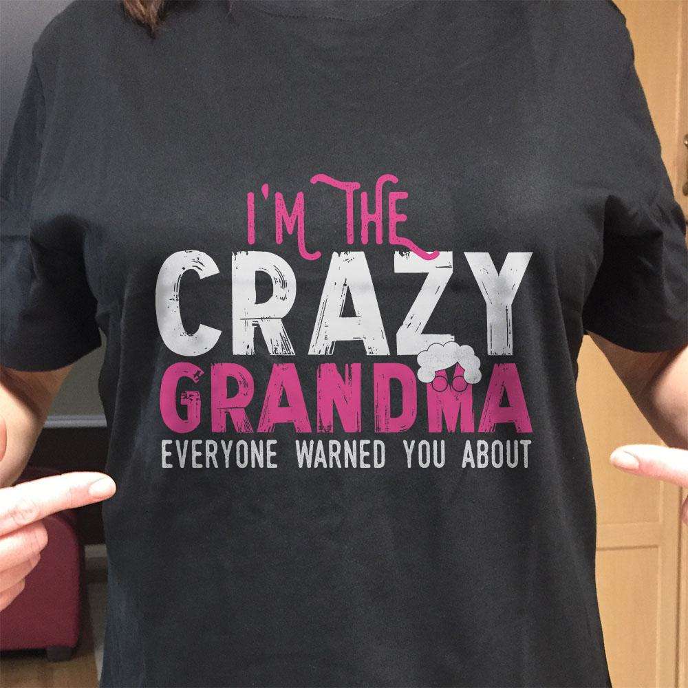 Designs by MyUtopia Shout Out:Crazy Grandma Adult Unisex Cotton Short Sleeve T-Shirt