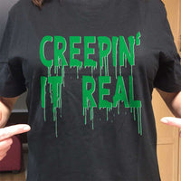 Load image into Gallery viewer, Designs by MyUtopia Shout Out:Creepin&#39; It Real Adult Unisex Cotton Short Sleeve T-Shirt
