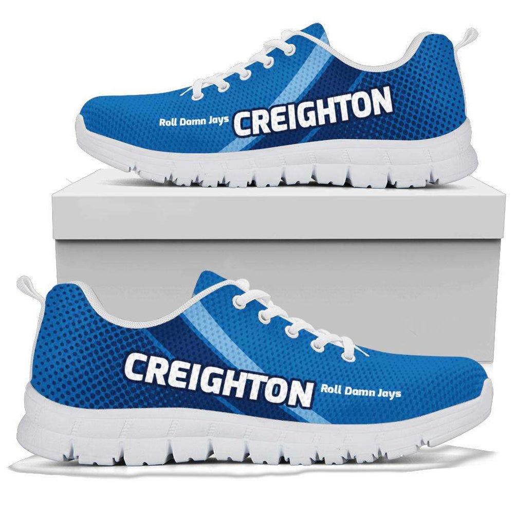 Designs by MyUtopia Shout Out:Creighton Roll Damn Jays Basketball Fan Breathable Mesh Fabric Running Soes,Women's / Ladies US5 (EU35) / Blue,Running Shoes