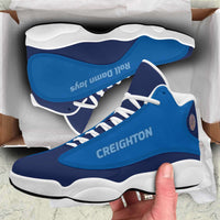 Load image into Gallery viewer, Designs by MyUtopia Shout Out:Creighton Roll Damn Jays Basketball Fan Microfiber Leather Hightop Sneakers
