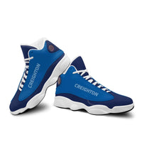 Load image into Gallery viewer, Designs by MyUtopia Shout Out:Creighton Roll Damn Jays Basketball Fan Microfiber Leather Hightop Sneakers
