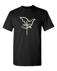 Load image into Gallery viewer, Designs by MyUtopia Shout Out:Cross Dove Fish Adult Unisex T-Shirt,Black / S,Adult Unisex T-Shirt
