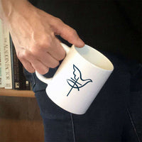 Load image into Gallery viewer, Designs by MyUtopia Shout Out:Cross Dove Fish Ceramic White Coffee Mug
