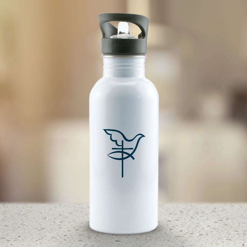 Designs by MyUtopia Shout Out:Cross Dove Fish Christian Faith Stainless Steel Reusable Water Bottle