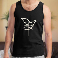 Load image into Gallery viewer, Designs by MyUtopia Shout Out:Cross Dove Fish Christian Faith Unisex Tank Top
