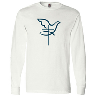 Load image into Gallery viewer, Designs by MyUtopia Shout Out:Cross Dove Fish Christian Symbols Long Sleeve T-Shirt,White / S,Long Sleeve T-Shirts

