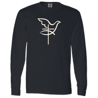 Load image into Gallery viewer, Designs by MyUtopia Shout Out:Cross Dove Fish Christian Symbols Long Sleeve T-Shirt,Black / S,Long Sleeve T-Shirts
