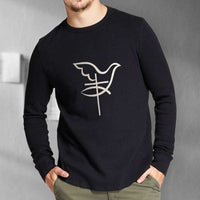 Load image into Gallery viewer, Designs by MyUtopia Shout Out:Cross Dove Fish Christian Symbols Long Sleeve T-Shirt
