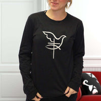 Load image into Gallery viewer, Designs by MyUtopia Shout Out:Cross Dove Fish Christian Symbols Long Sleeve T-Shirt

