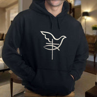 Load image into Gallery viewer, Designs by MyUtopia Shout Out:Cross Dove Fish Christian Symbols Pullover Hoodie
