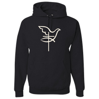 Load image into Gallery viewer, Designs by MyUtopia Shout Out:Cross Dove Fish Christian Symbols Pullover Hoodie,Black / S,Pullover Hoodie
