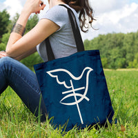 Load image into Gallery viewer, Designs by MyUtopia Shout Out:Cross Dove Fish Fabric Totebag
