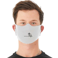 Load image into Gallery viewer, Designs by MyUtopia Shout Out:Cross Heartbeat Fabric Face Covering / Face Mask,White,Fabric Face Mask
