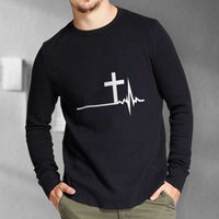 Load image into Gallery viewer, Designs by MyUtopia Shout Out:Cross Heartbeat Long Sleeve Ultra Cotton T-Shirt
