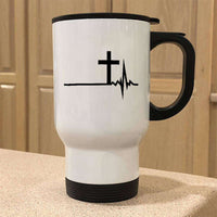 Load image into Gallery viewer, Designs by MyUtopia Shout Out:Cross Heartbeat Travel Mug
