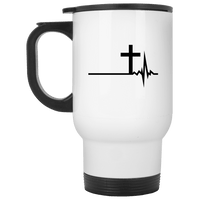 Load image into Gallery viewer, Designs by MyUtopia Shout Out:Cross Heartbeat Travel Mug
