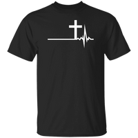 Load image into Gallery viewer, Designs by MyUtopia Shout Out:Cross Heartbeat Ultra Cotton Unisex T-Shirt,Black / S,Adult Unisex T-Shirt
