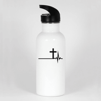 Load image into Gallery viewer, Designs by MyUtopia Shout Out:Cross Heartbeat Water Bottles,Default Title,Water Bottles
