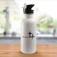 Load image into Gallery viewer, Designs by MyUtopia Shout Out:Cross Heartbeat Water Bottles
