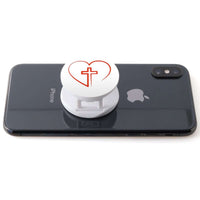 Load image into Gallery viewer, Designs by MyUtopia Shout Out:Cross In Heart - Jesus is in my heart Hinged Phone Grip for Smartphones and Tablets
