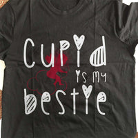 Load image into Gallery viewer, Designs by MyUtopia Shout Out:Cupid Is My Bestie Valentines Day Humor Adult Unisex T-Shirt
