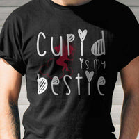 Load image into Gallery viewer, Designs by MyUtopia Shout Out:Cupid Is My Bestie Valentines Day Humor Adult Unisex T-Shirt
