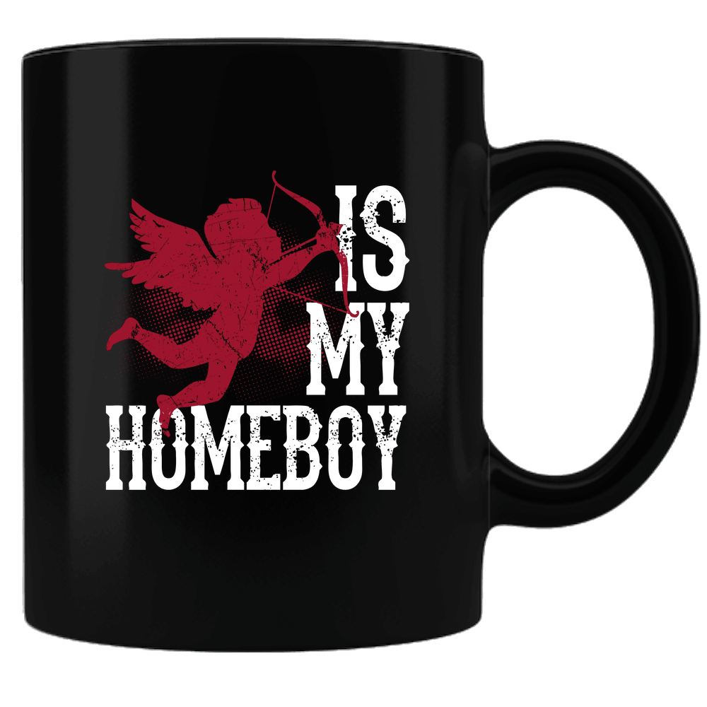Designs by MyUtopia Shout Out:Cupid Is My Homeboy Valentines Day Gift Humor Ceramic Black Coffee Mug,Default Title,Ceramic Coffee Mug