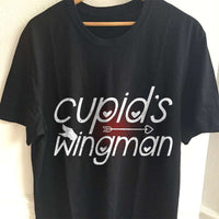 Load image into Gallery viewer, Designs by MyUtopia Shout Out:Cupid&#39;s Wingman Valentines Day Humor Adult Unisex T-Shirt
