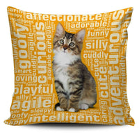 Load image into Gallery viewer, Designs by MyUtopia Shout Out:Curious Kitten Word Cloud Pillowcases,Gold,Pillowcases
