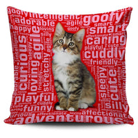 Load image into Gallery viewer, Designs by MyUtopia Shout Out:Curious Kitten Word Cloud Pillowcases,Red,Pillowcases
